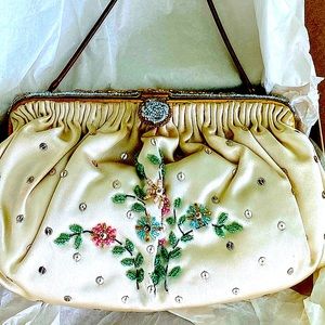 silk beaded purse made in Paris